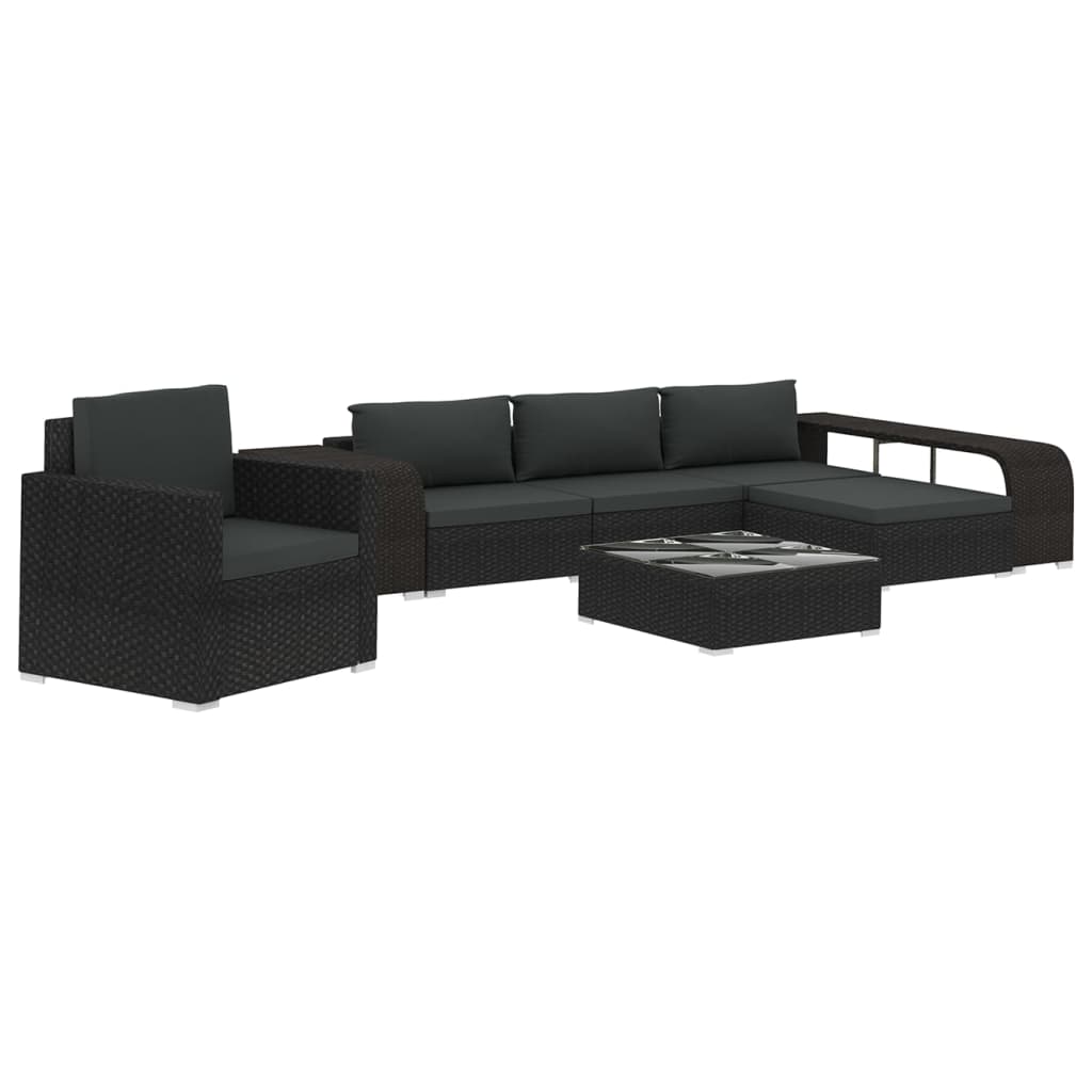 Patio Sofa Set of 8 Black