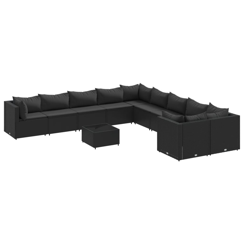 Patio Sofa Set Set of 10 Black