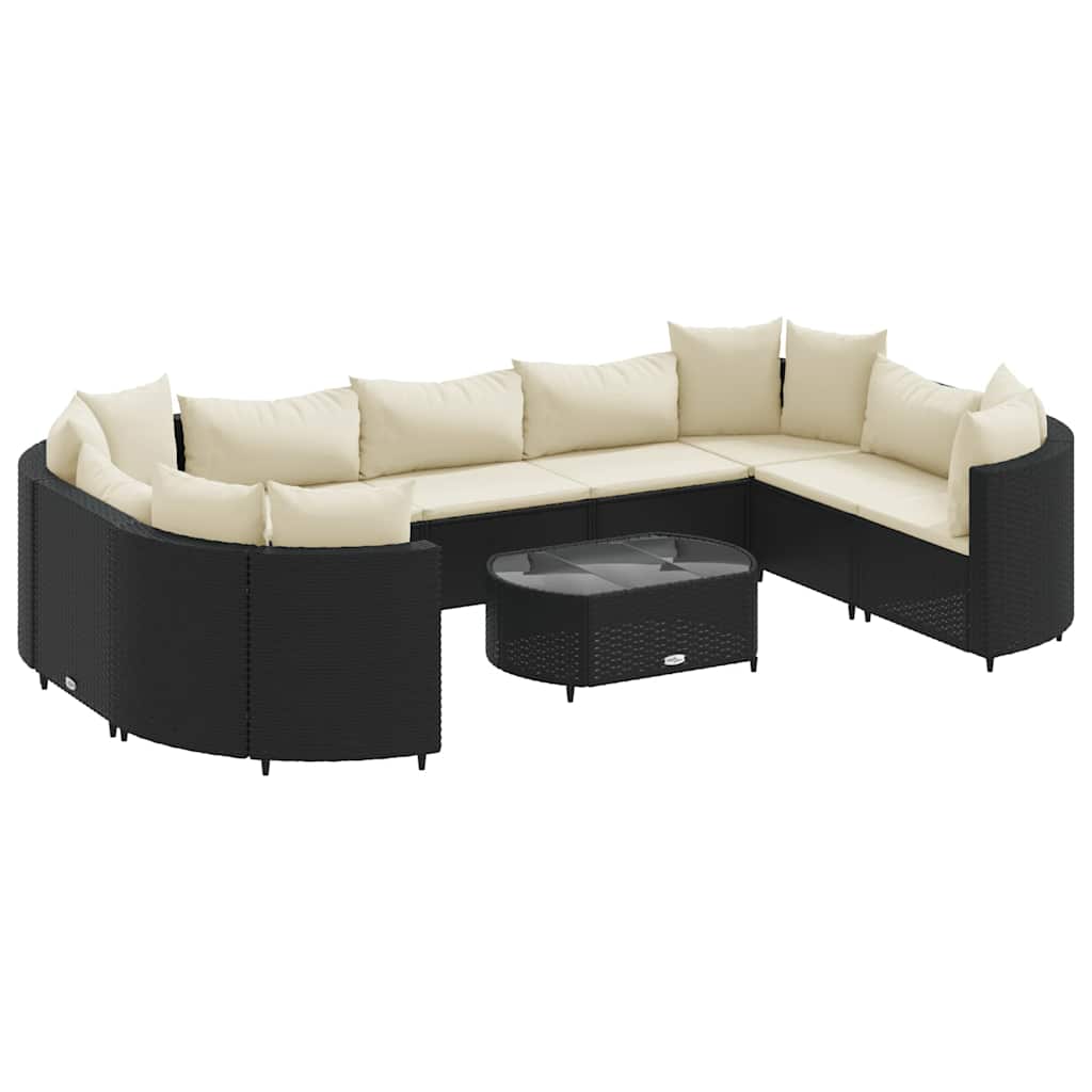 Patio Sofa Set Set of 10 Black