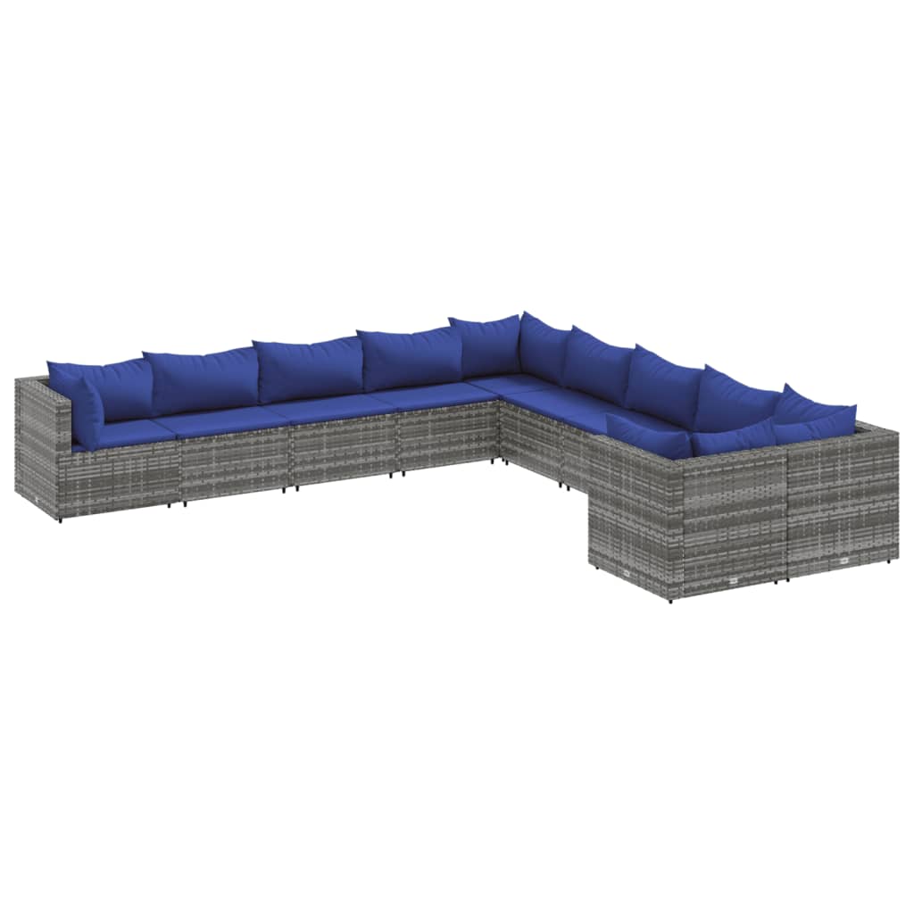 Patio Sofa Set Set of 10 Gray
