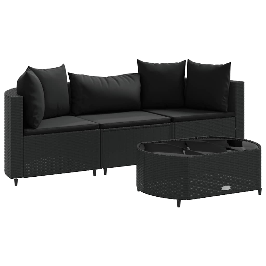 Patio Sofa Set Set of 3 Black