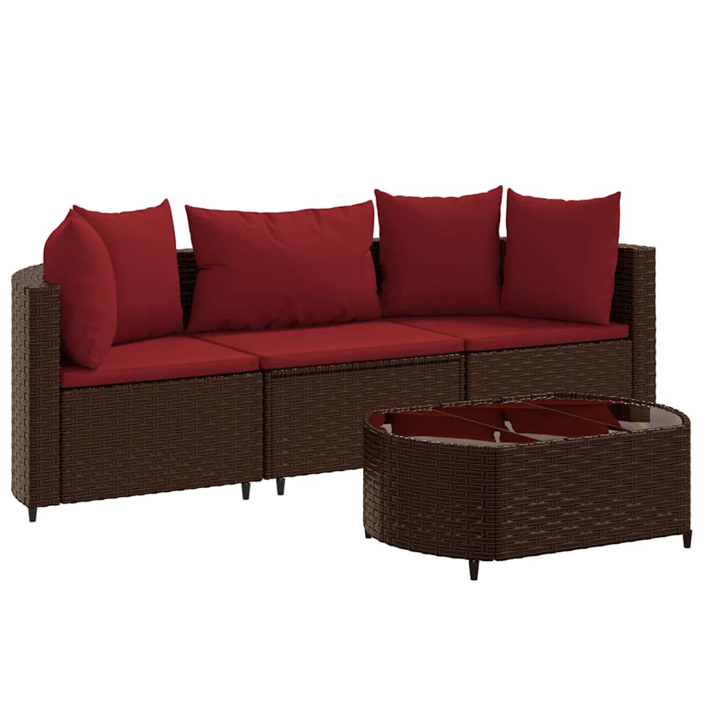 Patio Sofa Set Set of 3 Brown
