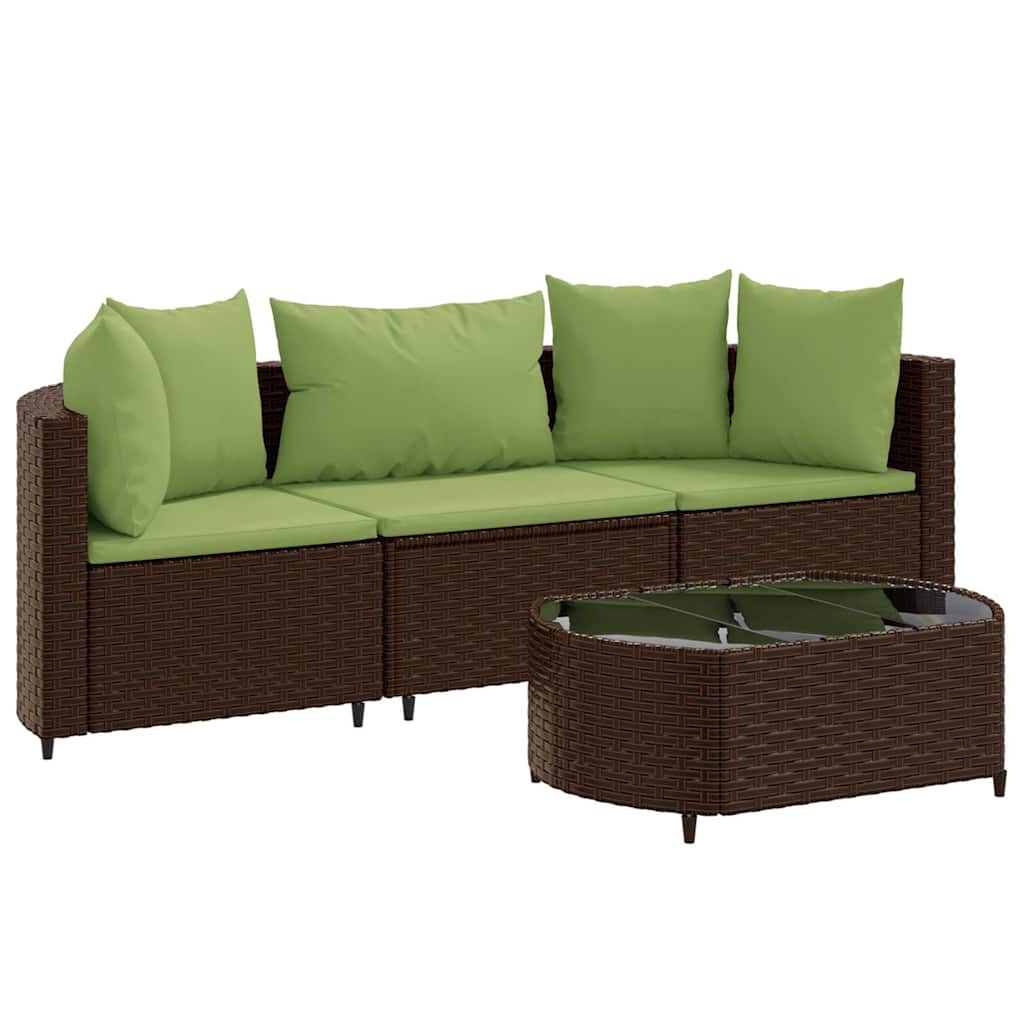 Patio Sofa Set Set of 3 Brown, Green