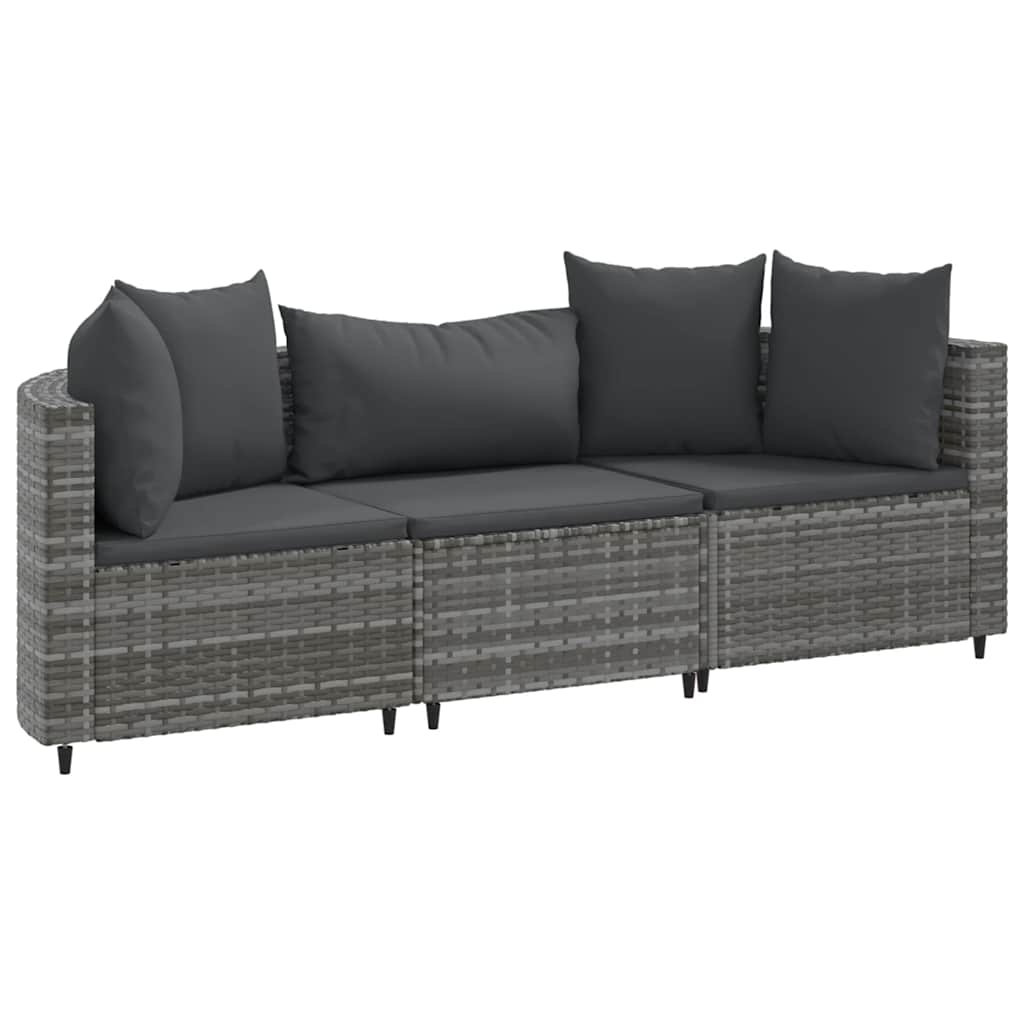 Patio Sofa Set Set of 3 Grey, Anthracite