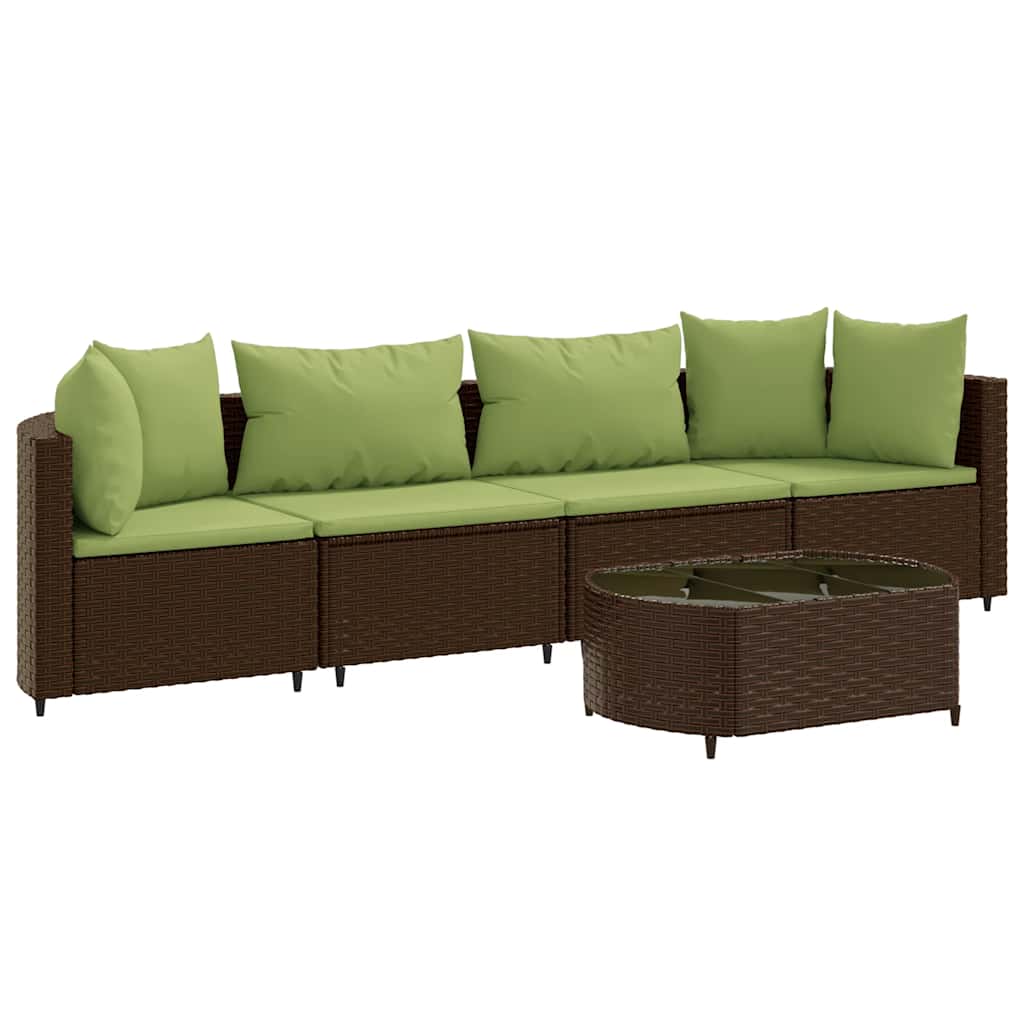 Patio Sofa Set Set of 4 Brown