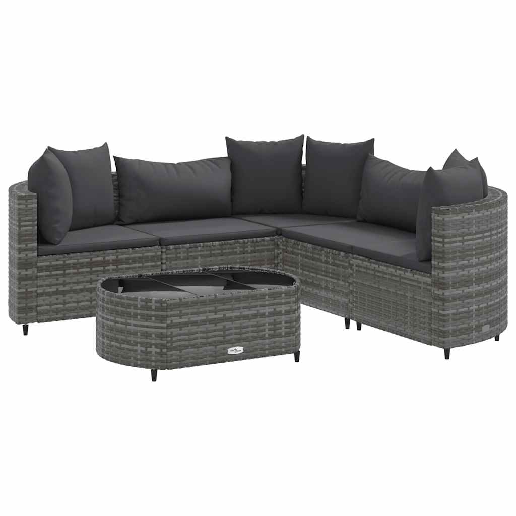 Patio Sofa Set Set of 5 Gray, Anthracite