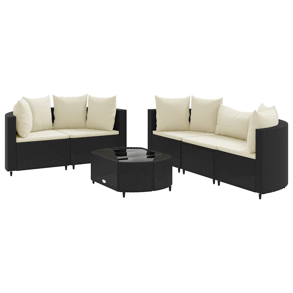 Patio Sofa Set Set of 6 Black