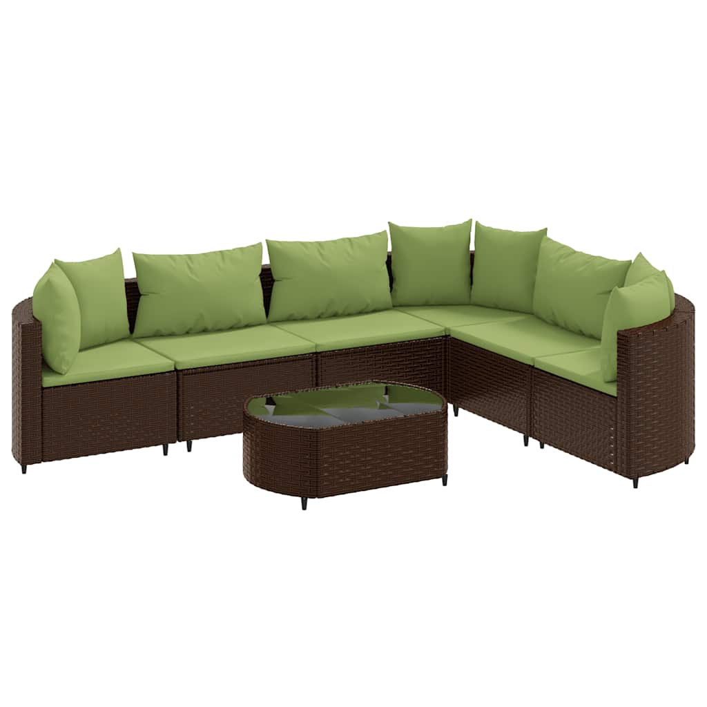 Patio Sofa Set Set of 6 Brown