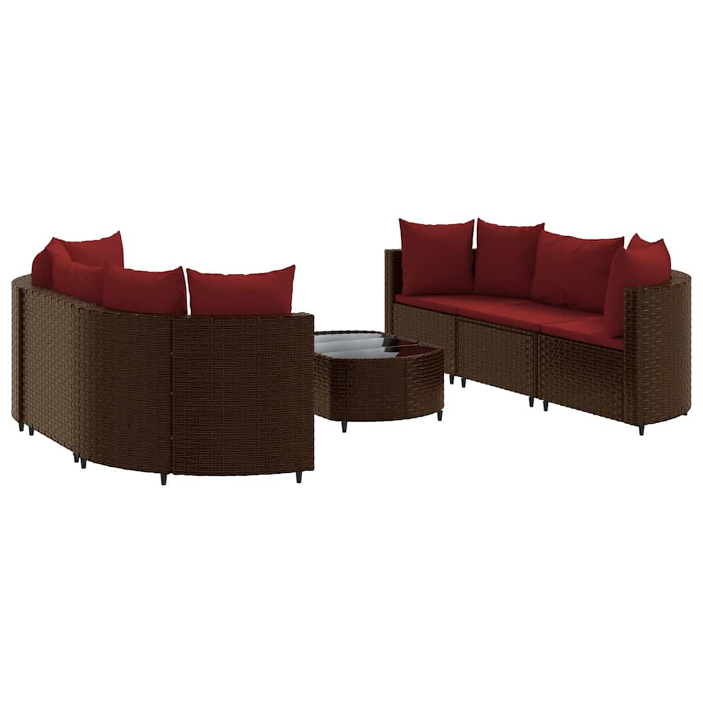Patio Sofa Set Set of 6 Brown