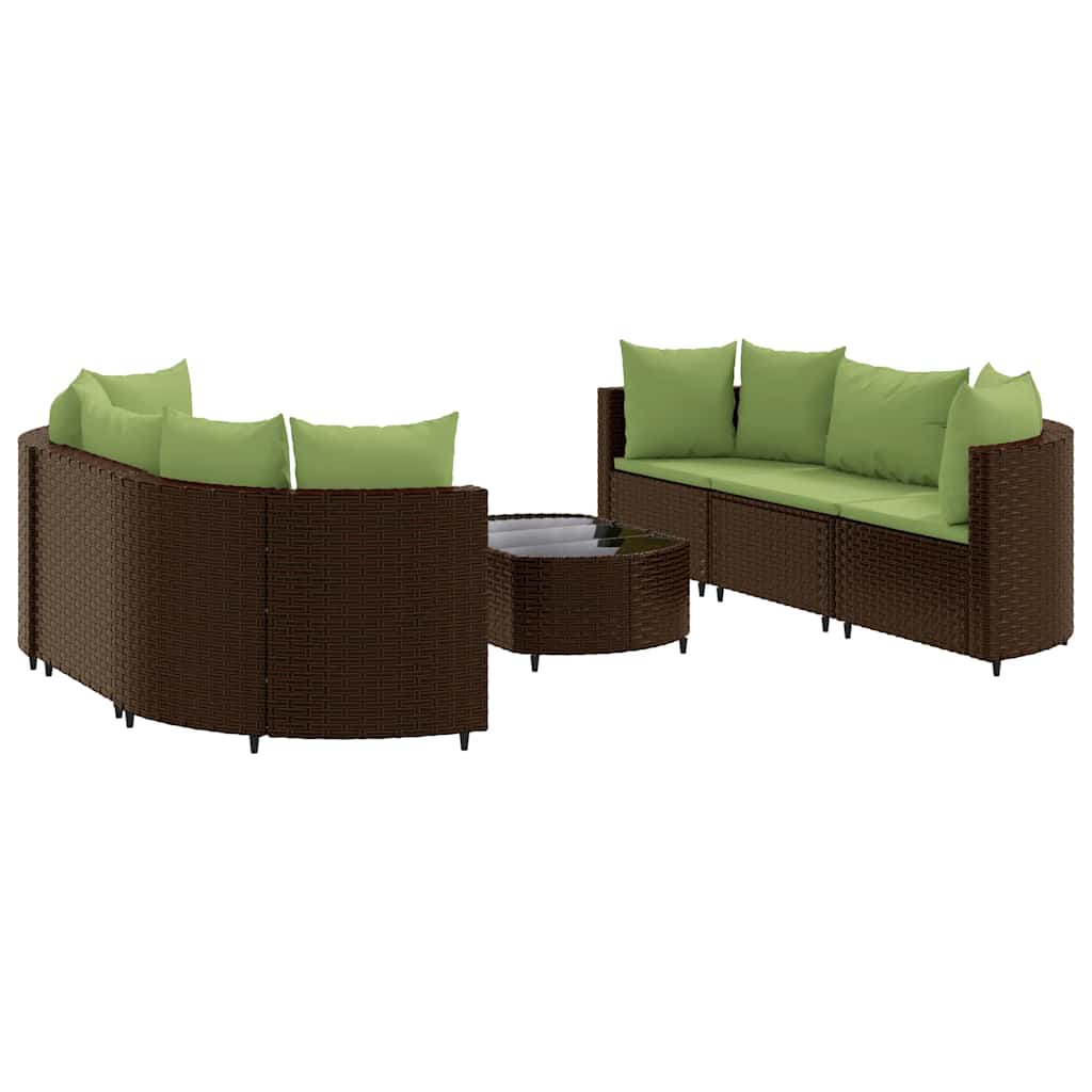Patio Sofa Set Set of 6 Brown