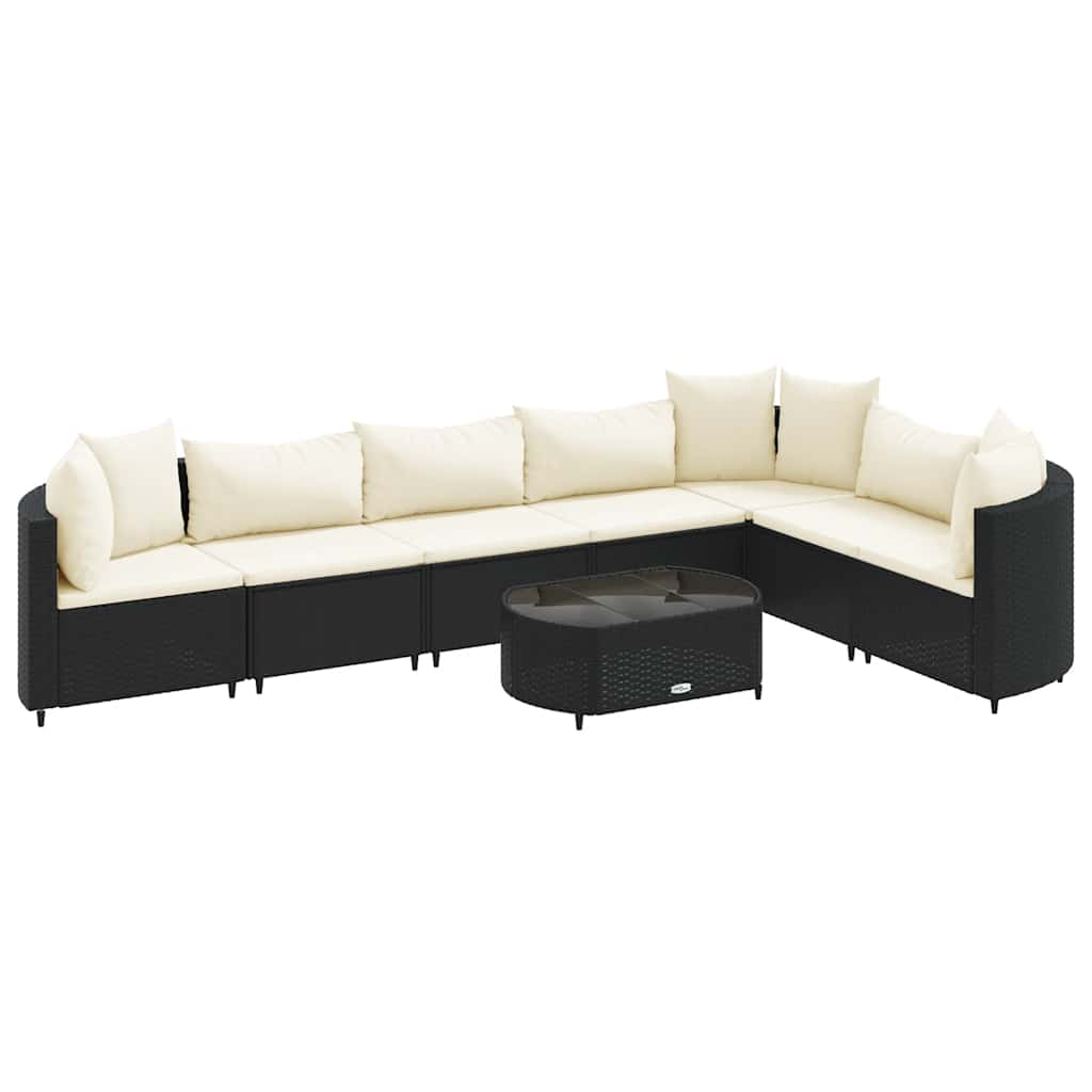 Patio Sofa Set Set of 7 Black