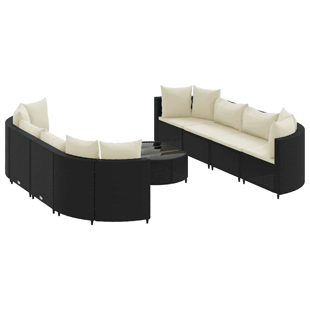 Patio Sofa Set Set of 8 Black, Cream White