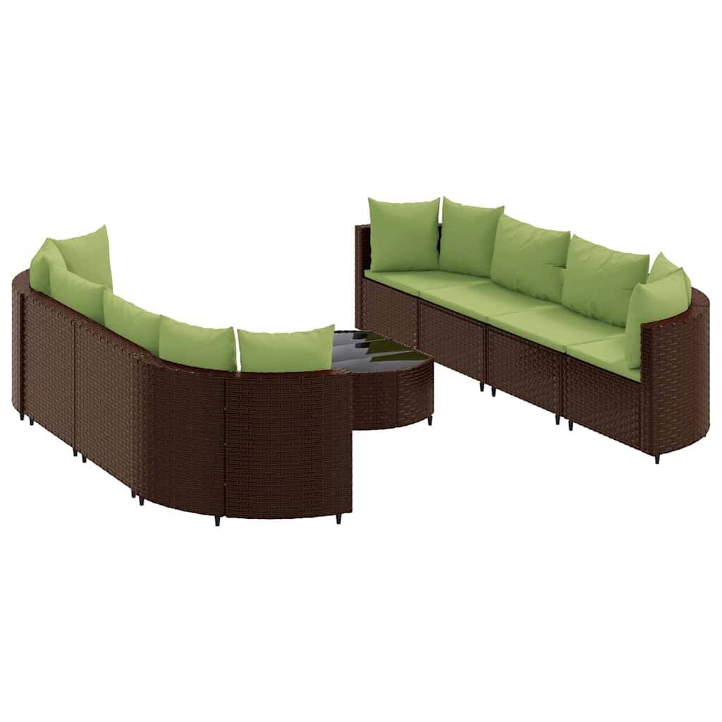 Patio Sofa Set Set of 8 Brown, Green