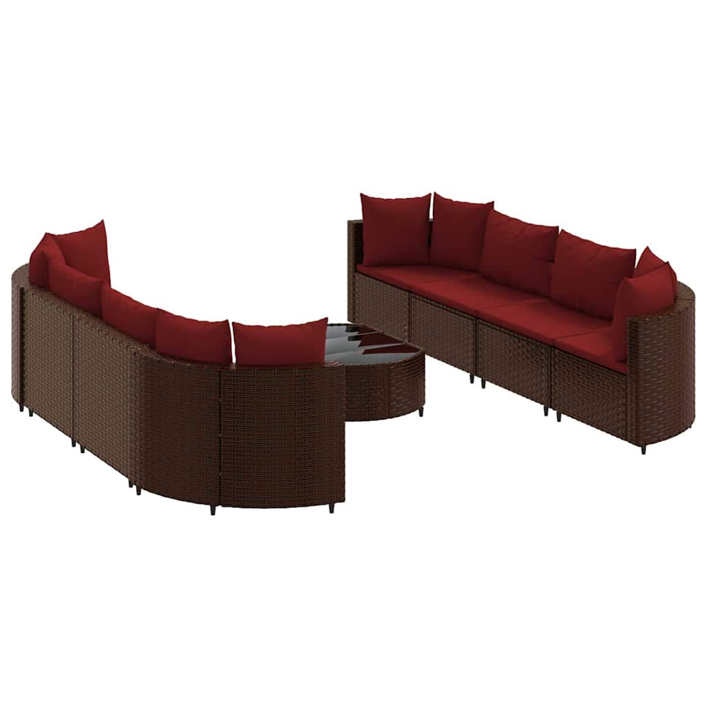 Patio Sofa Set Set of 8 Brown