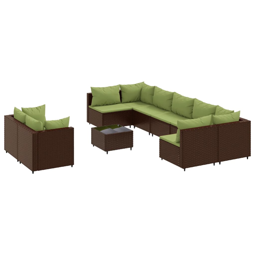 Patio Sofa Set Set of 9 Brown, Green
