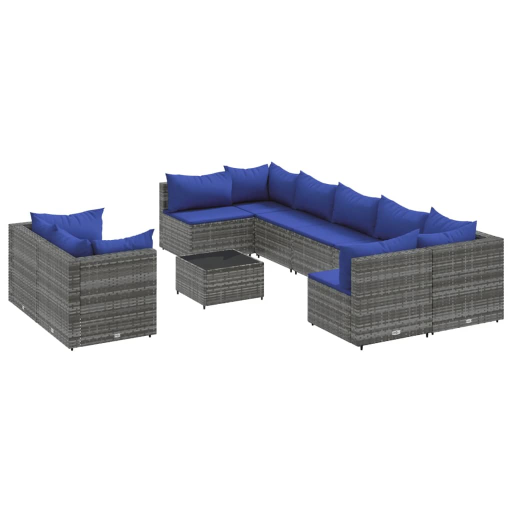 Patio Sofa Set Set of 9 Grey