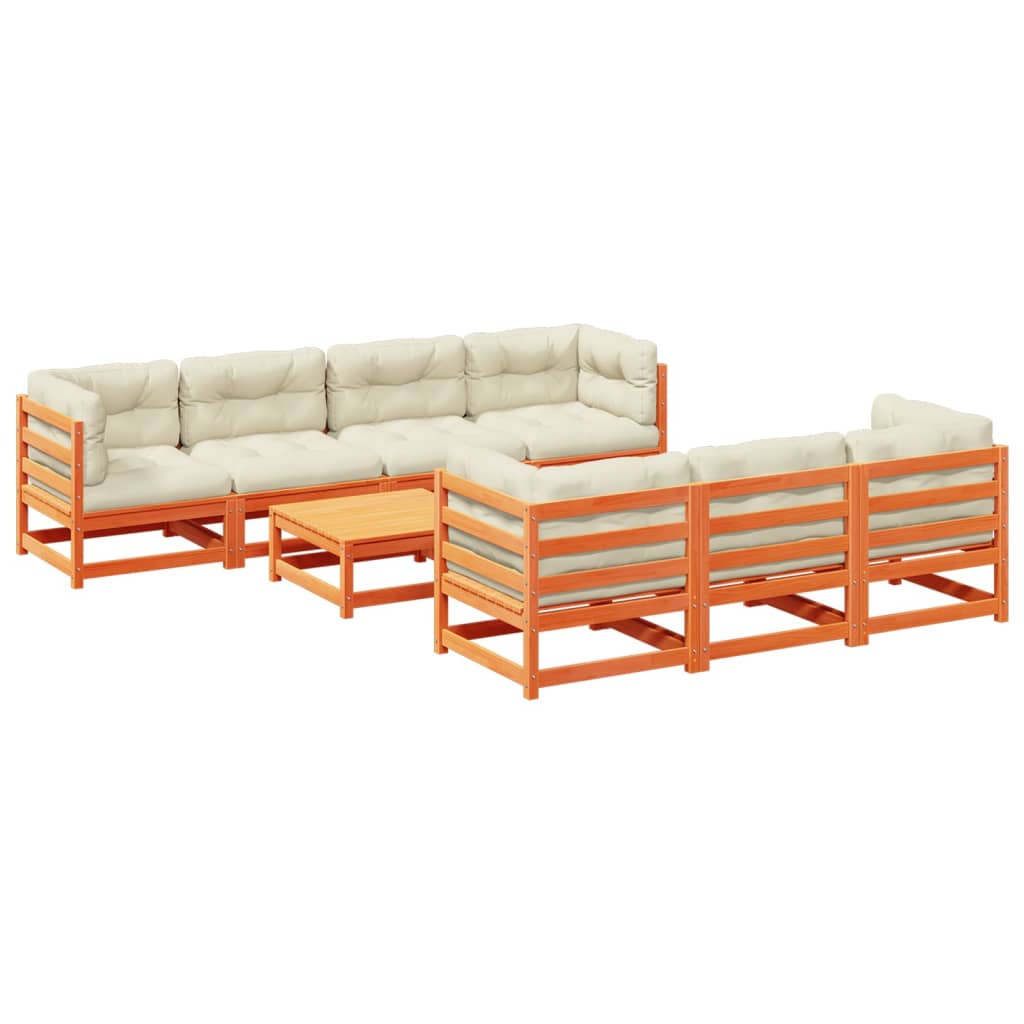 Patio Sofa Set Wax Brown, Cream White