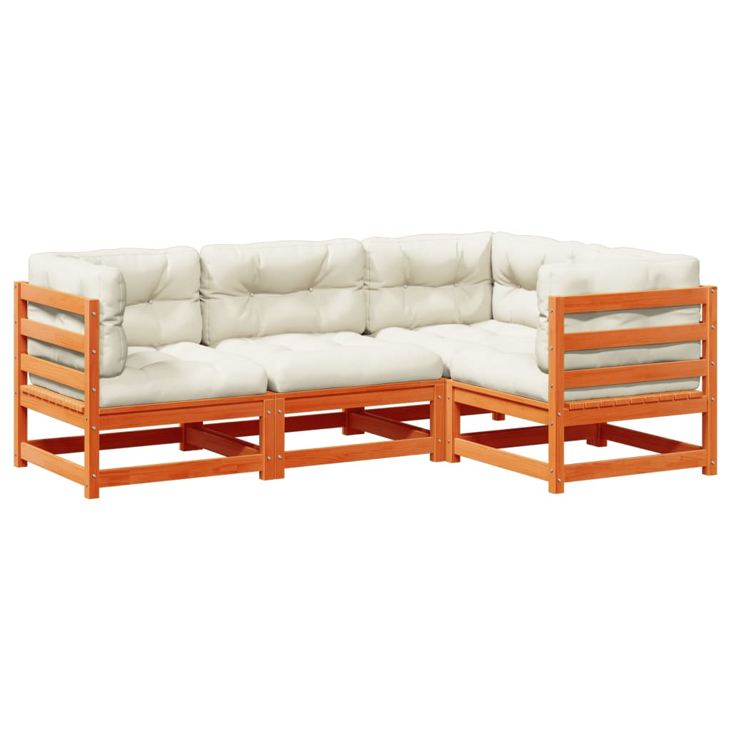 Patio Sofa Set Wax brown, Cream