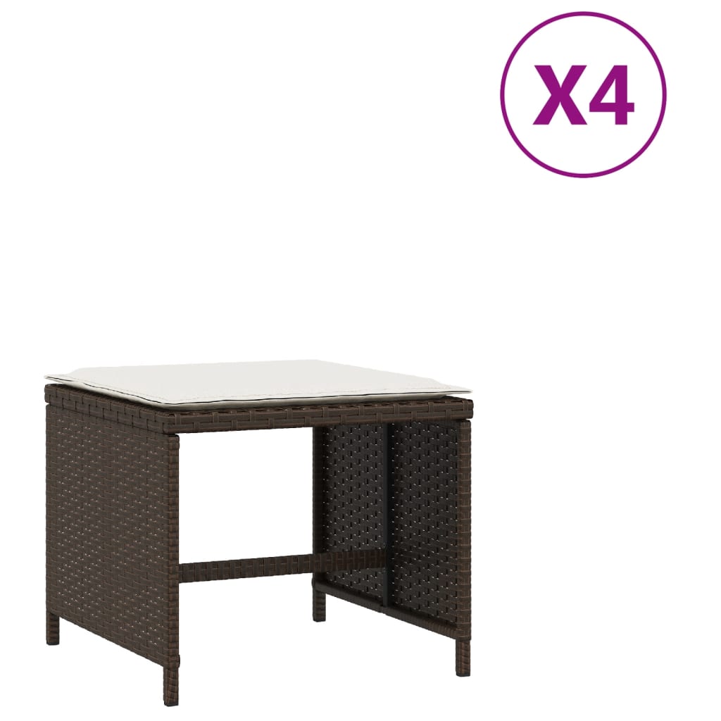Patio Stool Brown, Cream White