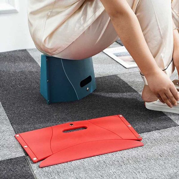 Plastic portable folding footstool for outdoor camping and storage