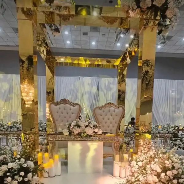 Popular mirrored gold/silver acrylic arch for wedding backdrop decor