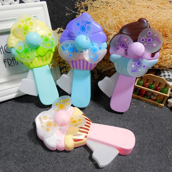 Popular summer ice cream hand-held mini cartoon fans for kids, portable and compact