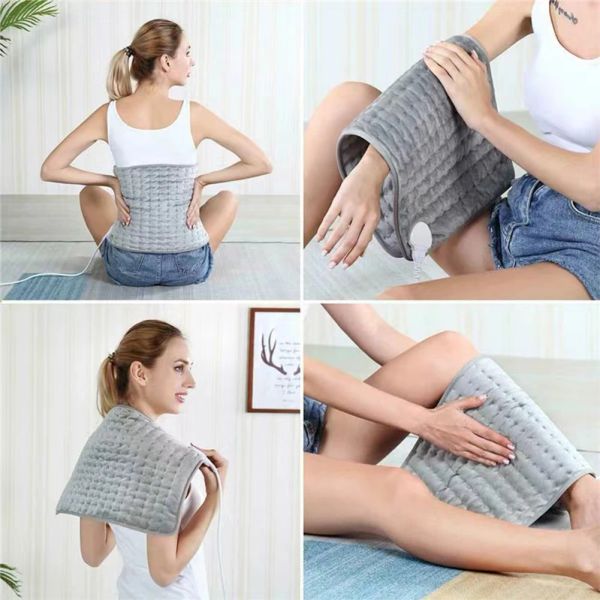Portable electric heating pad with auto shut-off, detachable for back and muscle pain relief