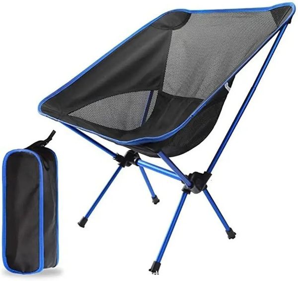 Portable folding chair for outdoor use, lightweight and compact, ideal for camping, travel, beach, BBQ, hiking, picnics, and fishing