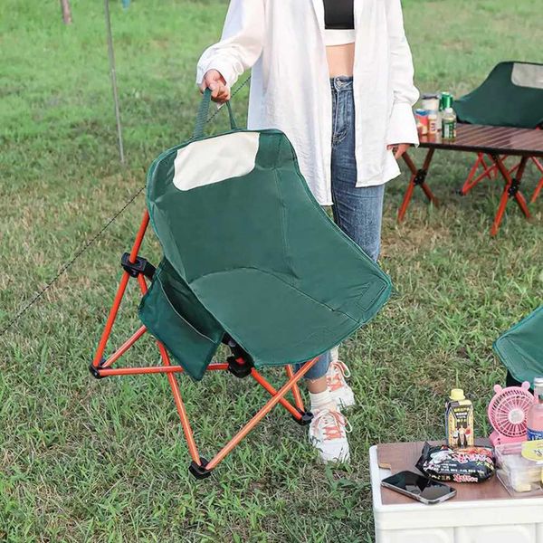 Portable lightweight folding beach chair with anti-sink feet for outdoor wheelchair use