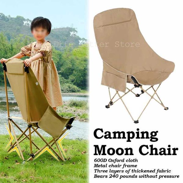 Portable outdoor folding chair for camping, leisure, fishing, and road trips with kids
