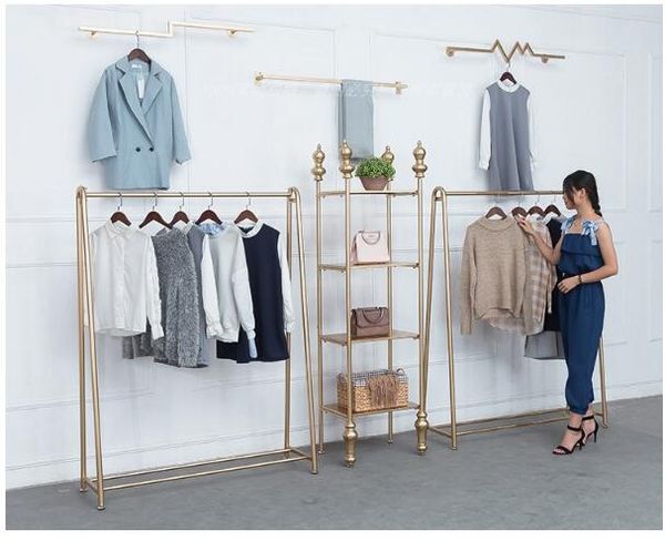 Premium Golden Lichen Rack for displaying wedding dresses on walls, balconies, or clothing store shelves