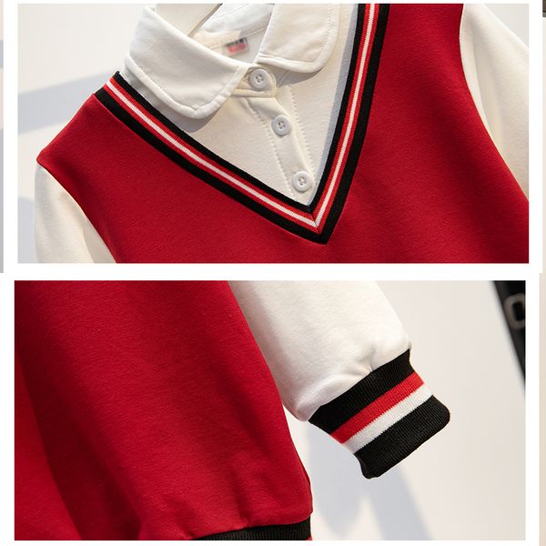 Preppy shirt and skirt twin sets for girls, school uniforms, children's costumes, kids' suits, and baby clothes in sizes 4 to 14 years