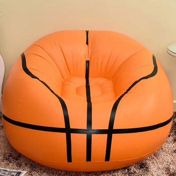 PVC inflatable bean bag sofas for indoor parties, folding basketball-style lounge chairs for relaxation and leisure seating