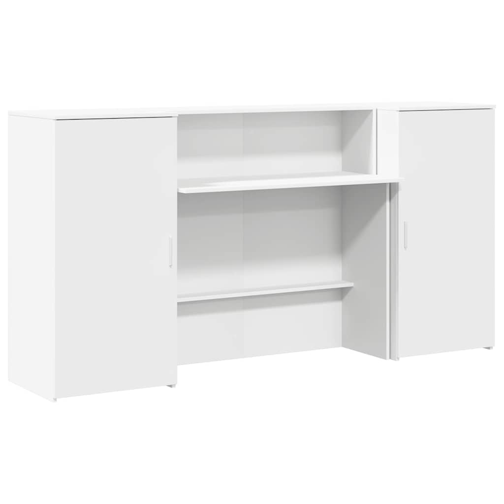 Reception Desk White Engineered Wood 78.7 in x 19.7 in x 40.7 in