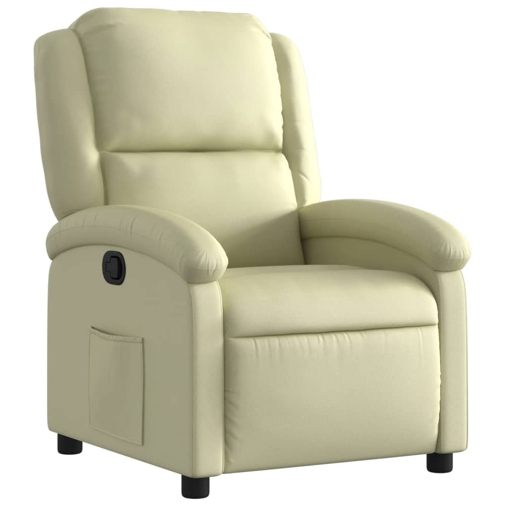 Recliner Chair Cream Genuine leather, metal, plywood Single