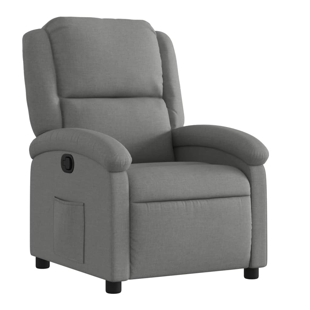 Recliner Chair Dark Grey Fabric (100% polyester), metal, plywood