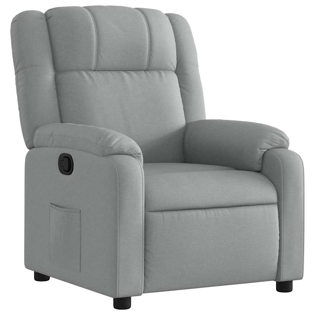Recliner Chair Light grey Polyester, Metal, Plywood Standard