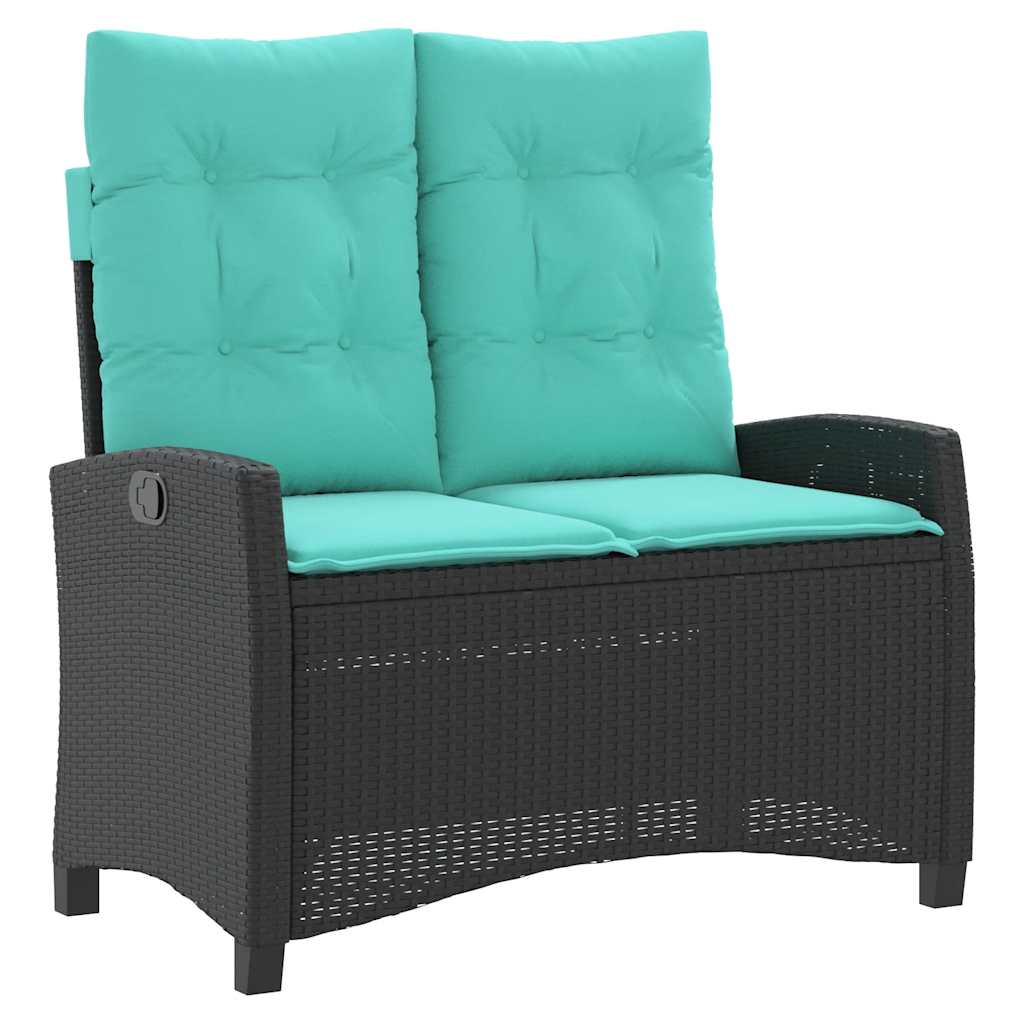 Reclining Garden Bench Black, Turquoise
