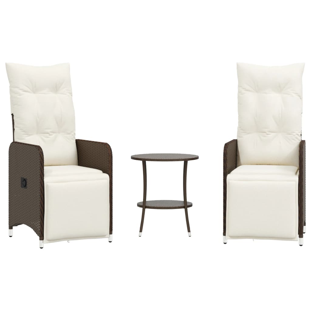 Reclining Garden Chair Set of 2 Brown