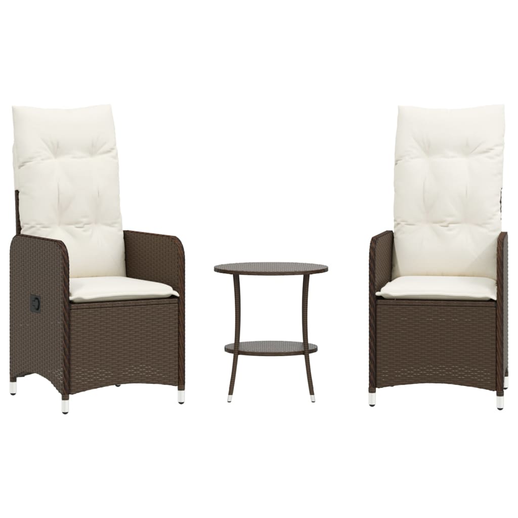 Reclining Garden Chair Set of 2 Brown