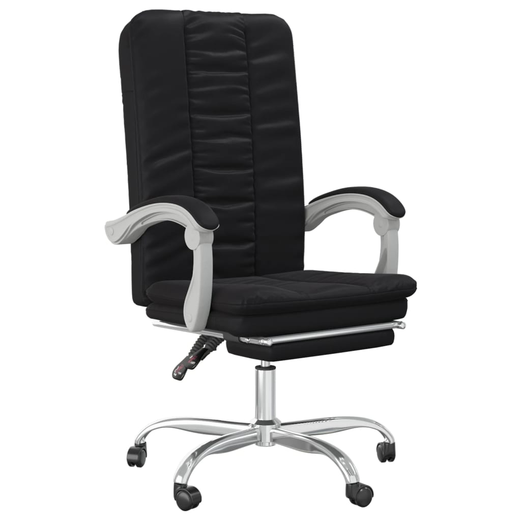 Reclining Office Chair Black Faux leather, Foam, Metal, Plywood