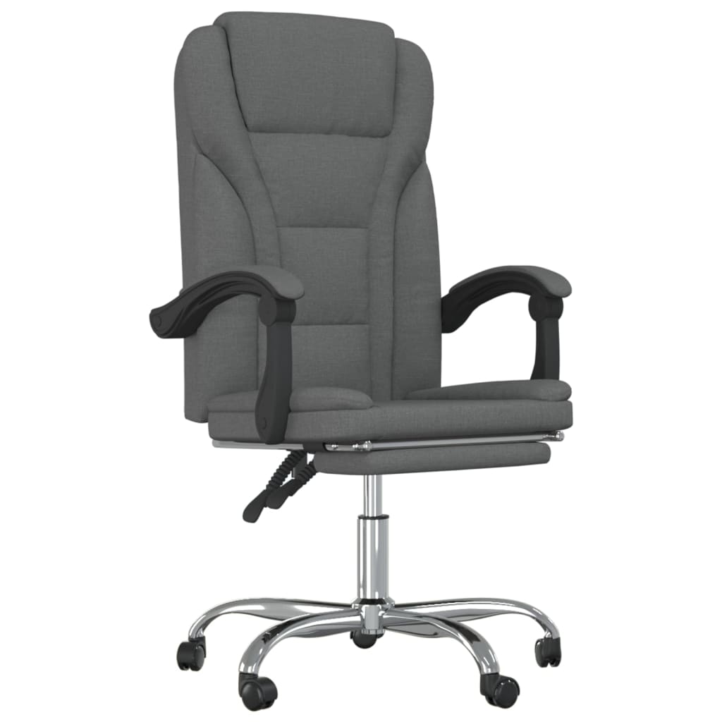 Reclining Office Chair Dark Gray 100% polyester, Metal, Plywood