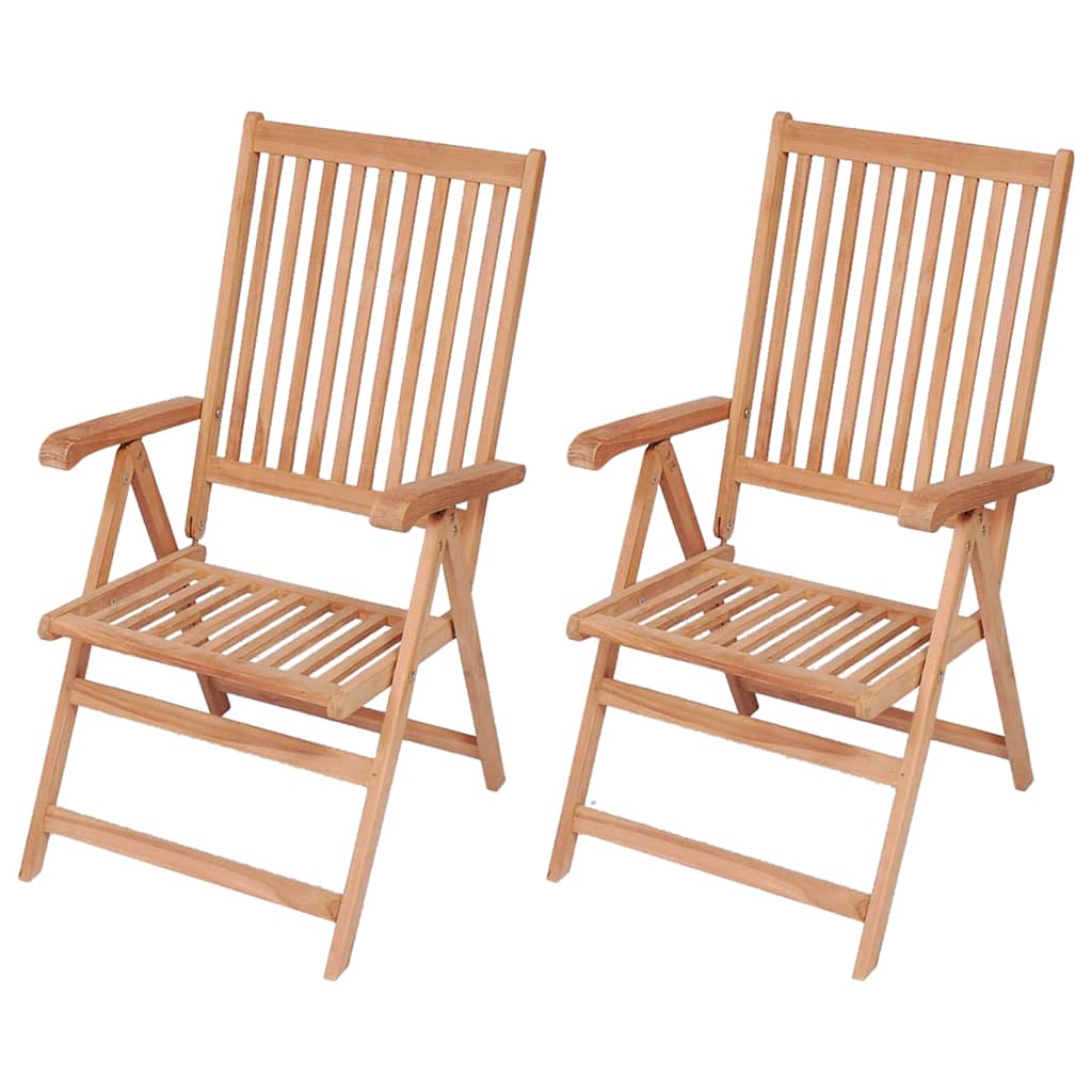 Reclining Patio Chairs 2 pcs Solid Teak Wood