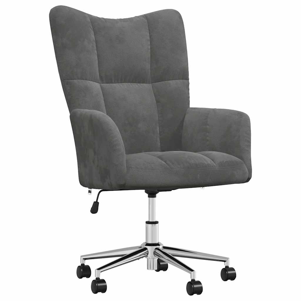 Relaxing Chair Dark Gray Velvet