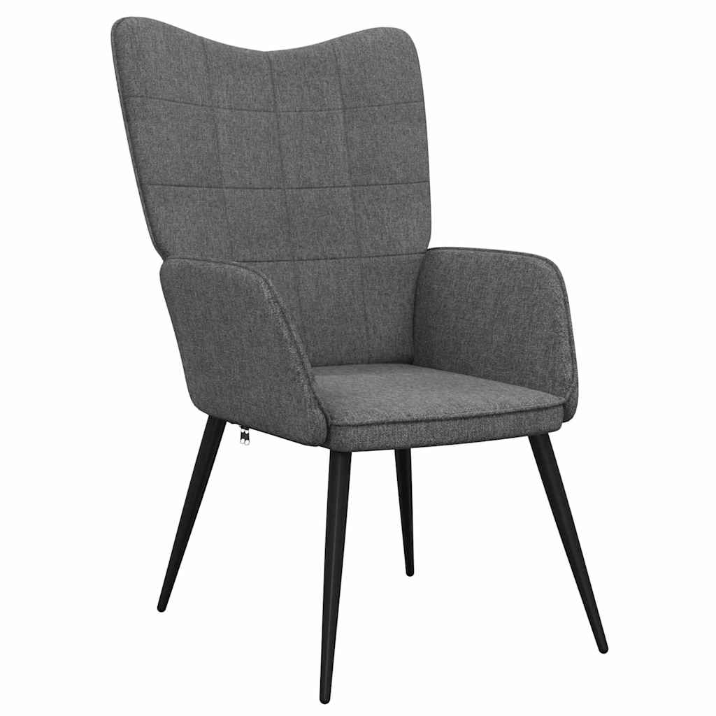 Relaxing Chair Dark Grey Fabric (100% polyester), Steel Medium