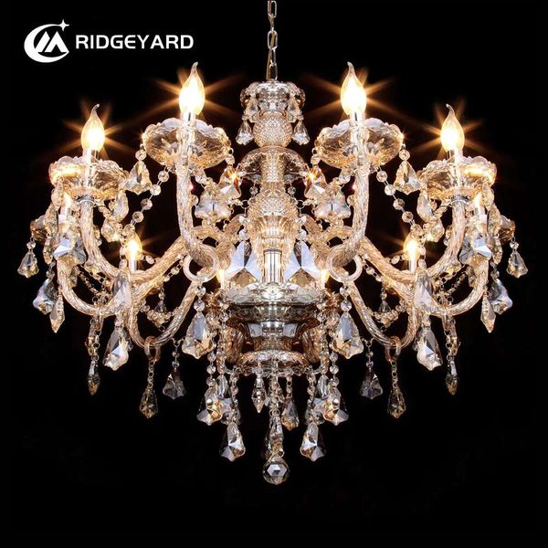 Ridgeyard Crystal Chandelier LED Pendant Light for Dining and Living Rooms