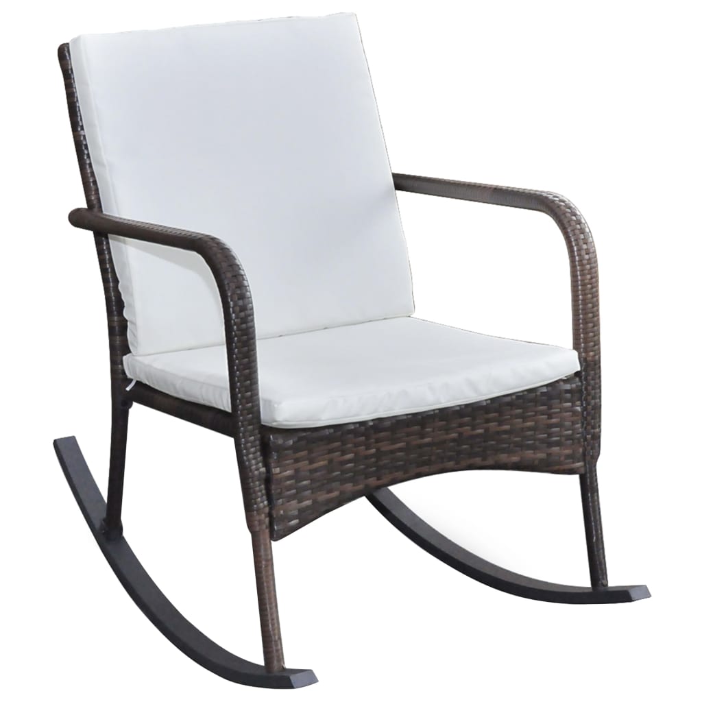 Rocking Chair Brown, Cream White
