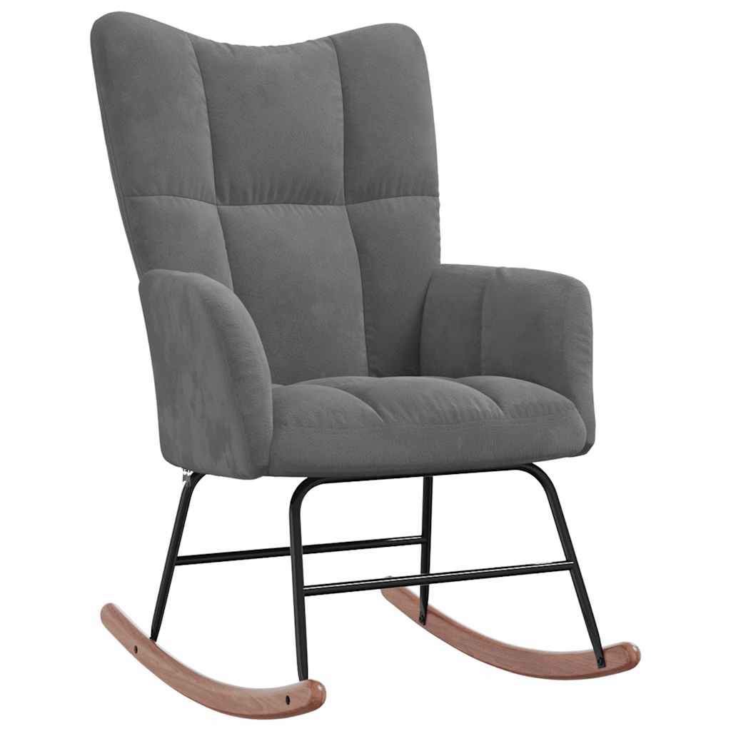 Rocking Chair Dark Gray Velvet