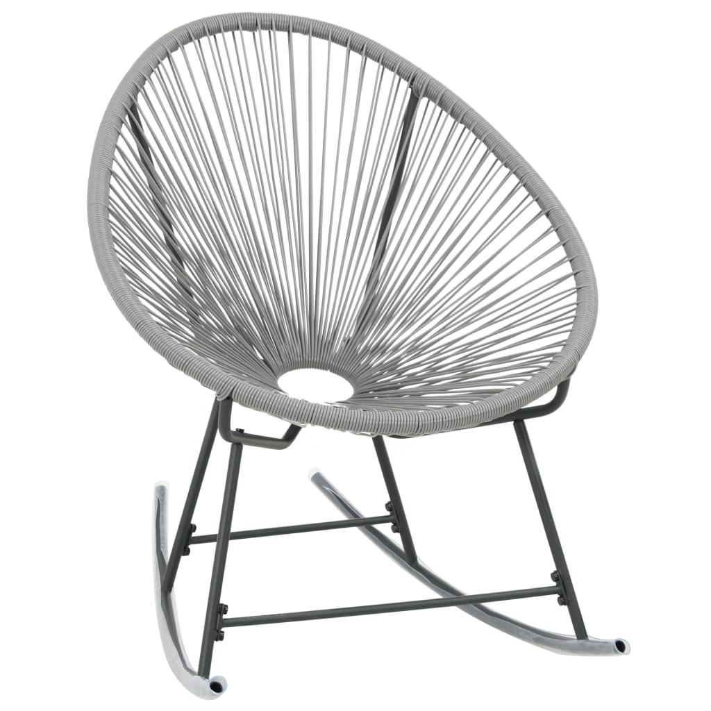 Rocking Chair Grey Polyethylene rattan, powder-coated steel