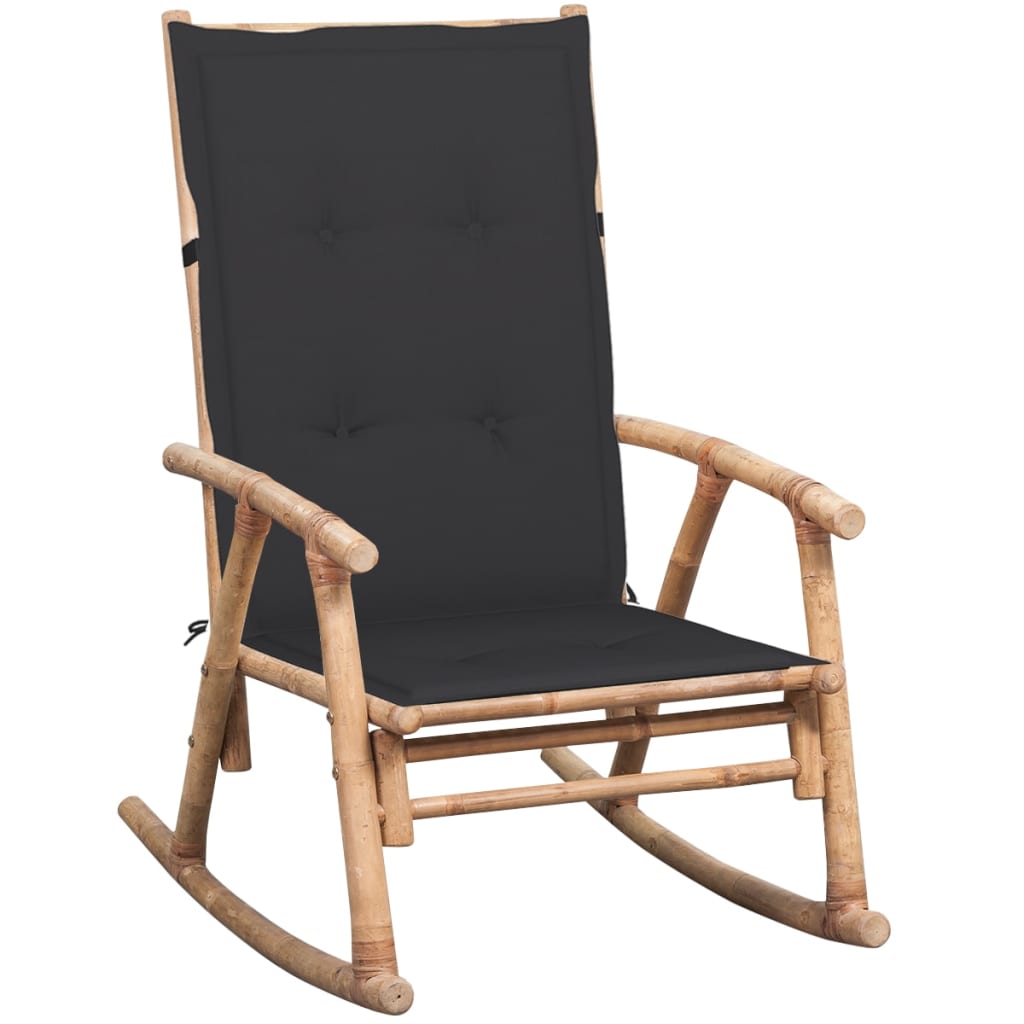 Rocking Chair Natural Bamboo Bamboo, Polyester Standard